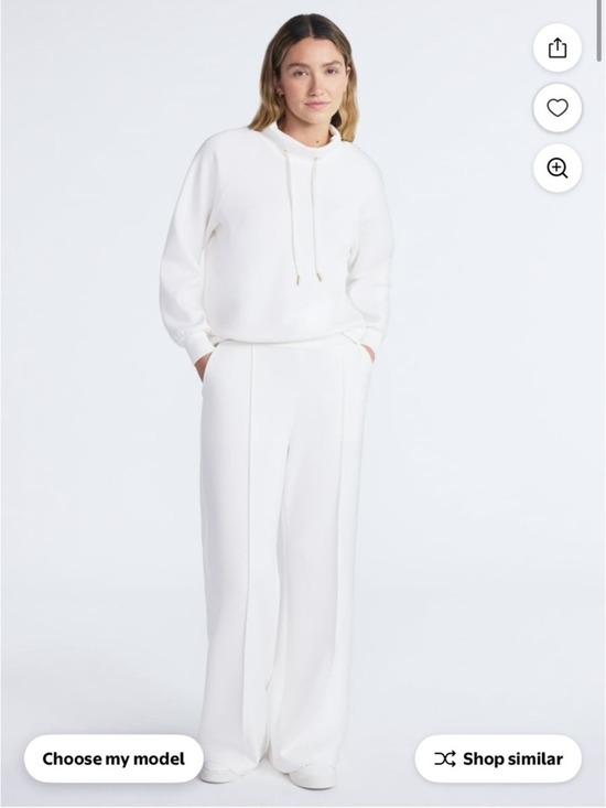 Scoop Pants - Scoop Scuba Knit Wide Leg Sweatpants Winter White Size L
